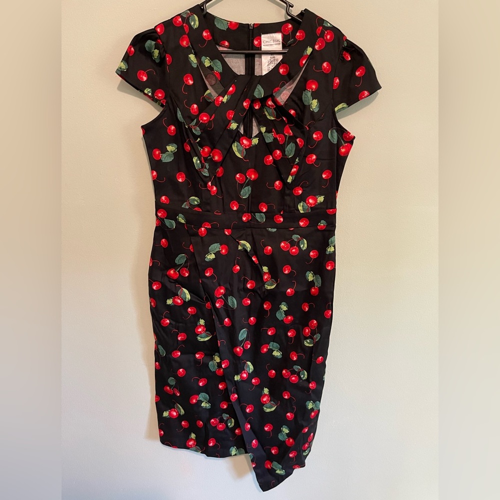 Unique vintage cherry dress XL